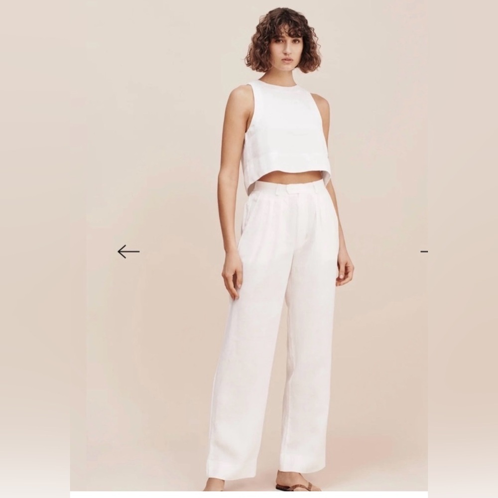 NWOT POSSE louis linen trouser in ivory